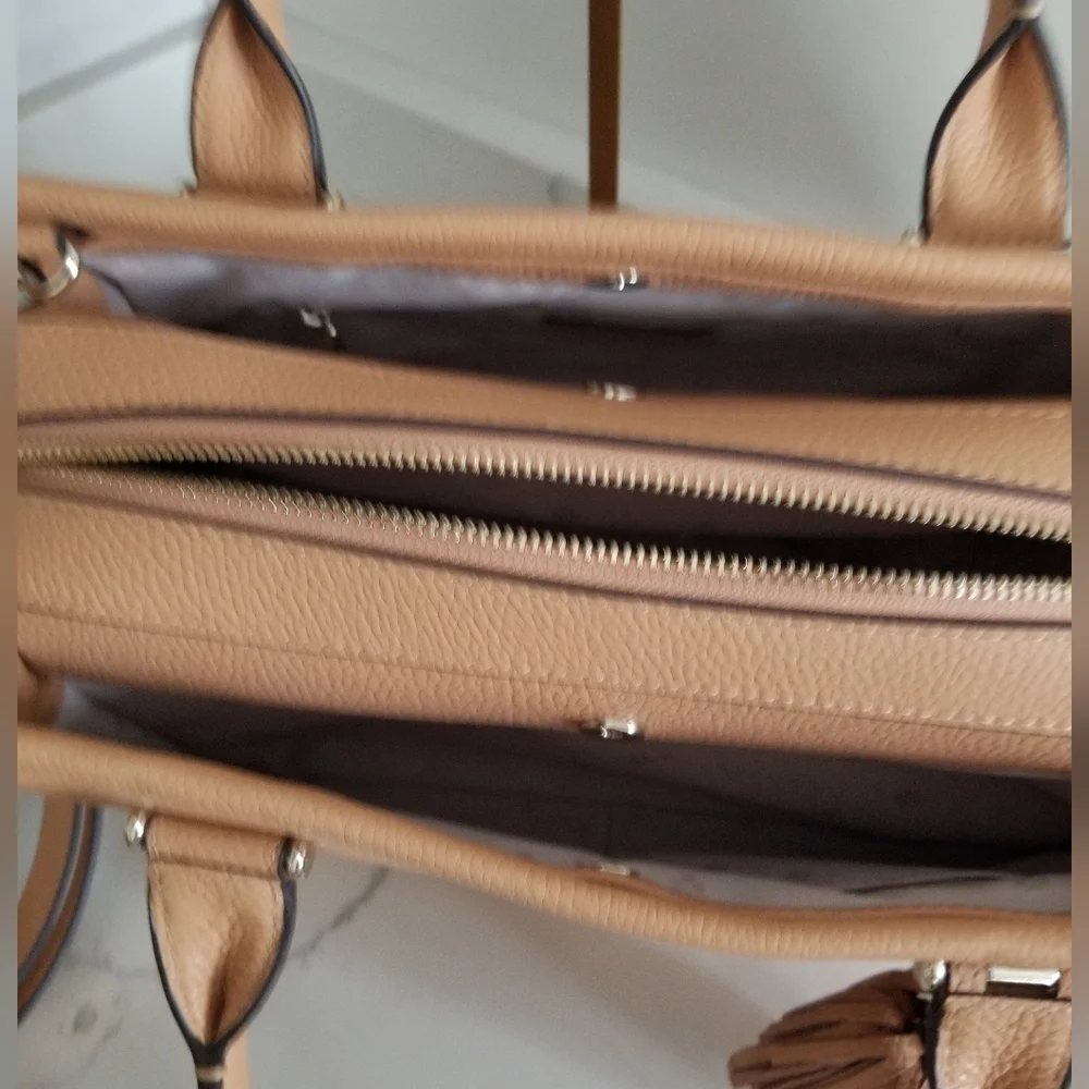 SOLD! NWT KATE SPADE ♠️ MARYAM PALMER DRIVER PEBBLED LEATHER Tiramisu/Tan - Picture 8 of 16